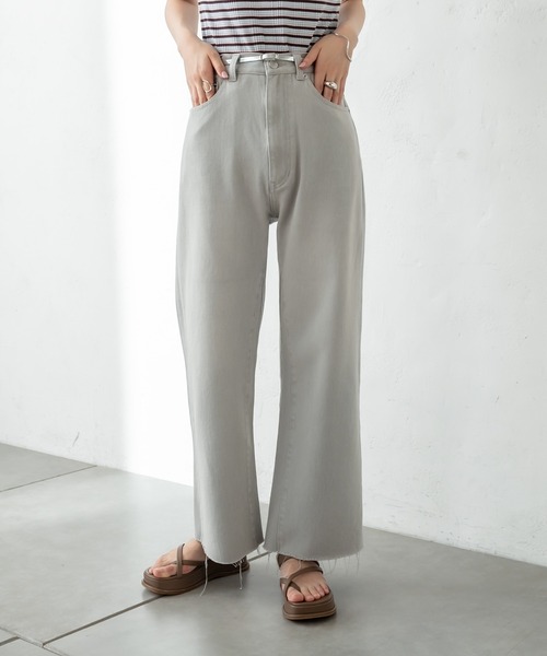 mystic（ミスティック）の「カットオフワイドフレアパンツ（デニムパンツ・レディース・ブルー/スカイブルー/ブルー系その他/ブラック/グレー・0/1/2）」の18枚目の写真