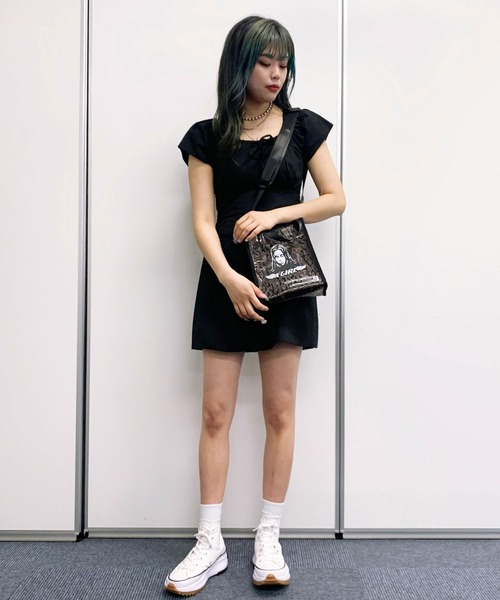 X-girl（エックスガール）の「ANGEL FACE MINI TOTE BAG（トートバッグ・レディース・ホワイト/ブラック/ベージュ・ONE SIZE）」の5枚目の写真