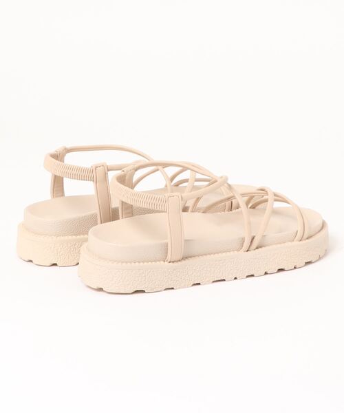 LIPSTAR（リップスター）の「厚底クロスゴムサンダル（サンダル・レディース・オフホワイト/ブラック・24.5cm/23.5cm）」の5枚目の写真