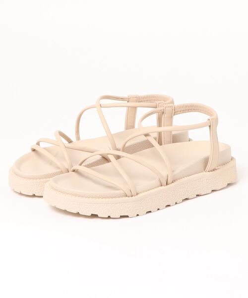 LIPSTAR（リップスター）の「厚底クロスゴムサンダル（サンダル・レディース・オフホワイト/ブラック・24.5cm/23.5cm）」の4枚目の写真