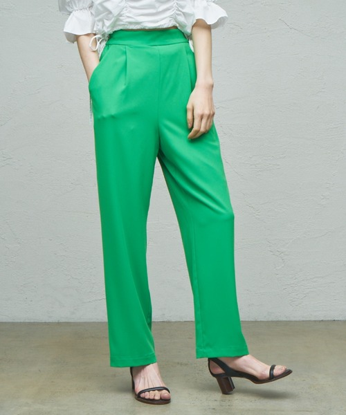 CIAOPANIC（チャオパニック）の「【SCENE by ciaopanic/シーン バイ チャオパニック】ジョーゼットイージースラックスパンツ/WEB・一部店舗限定（スラックス・レディース・ベージュ/サックスブルー/グリーン/ブルー/レッド/ブラック・FREE）」の4枚目の写真