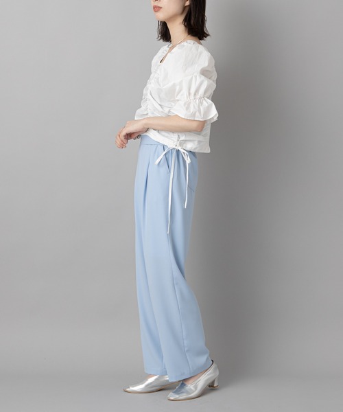 CIAOPANIC（チャオパニック）の「【SCENE by ciaopanic/シーン バイ チャオパニック】ジョーゼットイージースラックスパンツ/WEB・一部店舗限定（スラックス・レディース・ベージュ/サックスブルー/グリーン/ブルー/レッド/ブラック・FREE）」の17枚目の写真