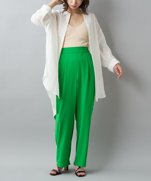 CIAOPANIC（チャオパニック）の「【SCENE by ciaopanic/シーン バイ チャオパニック】ジョーゼットイージースラックスパンツ/WEB・一部店舗限定（スラックス・レディース・ベージュ/サックスブルー/グリーン/ブルー/レッド/ブラック・FREE）」の22枚目の写真