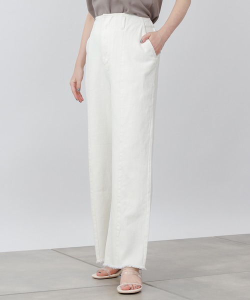 COLONY 2139（コロニートゥーワンスリーナイン）の「裾フリンジセンターシームデニムパンツ（その他パンツ・レディース・ブラック/オフホワイト/ブルー・LARGE/SMALL/MEDIUM）」の6枚目の写真