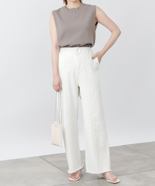 COLONY 2139（コロニートゥーワンスリーナイン）の「裾フリンジセンターシームデニムパンツ（その他パンツ・レディース・ブラック/オフホワイト/ブルー・LARGE/SMALL/MEDIUM）」の8枚目の写真