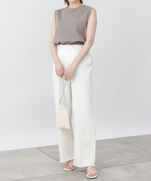 COLONY 2139（コロニートゥーワンスリーナイン）の「裾フリンジセンターシームデニムパンツ（その他パンツ・レディース・ブラック/オフホワイト/ブルー・LARGE/SMALL/MEDIUM）」の9枚目の写真