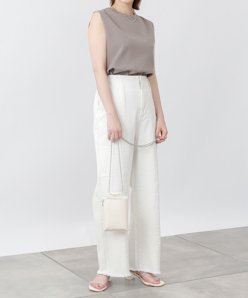 COLONY 2139（コロニートゥーワンスリーナイン）の「裾フリンジセンターシームデニムパンツ（その他パンツ・レディース・ブラック/オフホワイト/ブルー・LARGE/SMALL/MEDIUM）」の10枚目の写真