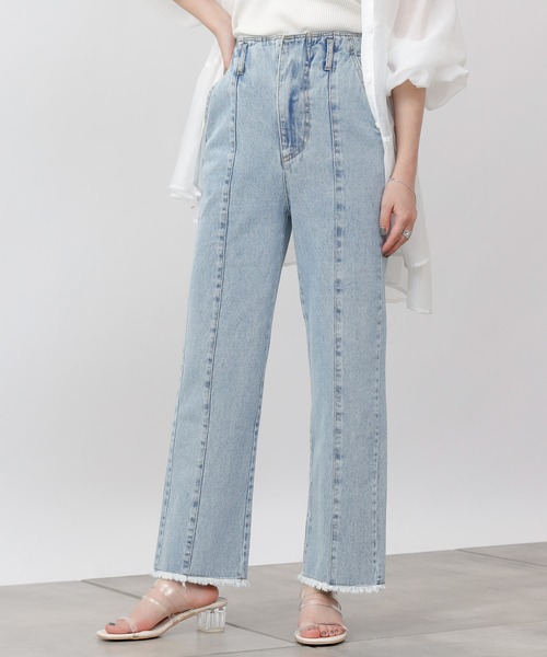 COLONY 2139（コロニートゥーワンスリーナイン）の「裾フリンジセンターシームデニムパンツ（その他パンツ・レディース・ブラック/オフホワイト/ブルー・LARGE/SMALL/MEDIUM）」の13枚目の写真