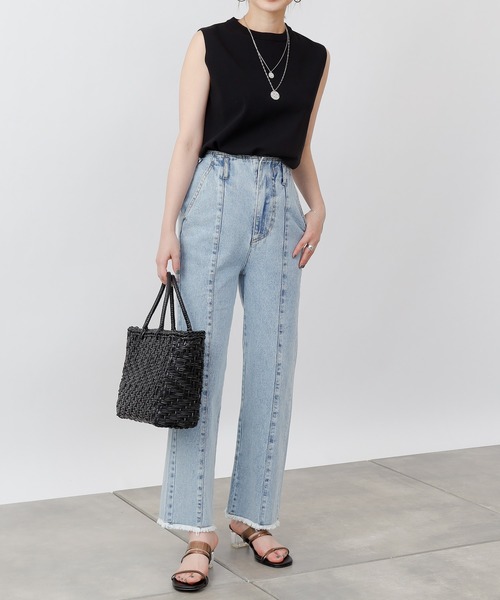 COLONY 2139（コロニートゥーワンスリーナイン）の「裾フリンジセンターシームデニムパンツ（その他パンツ・レディース・ブラック/オフホワイト/ブルー・LARGE/SMALL/MEDIUM）」の19枚目の写真