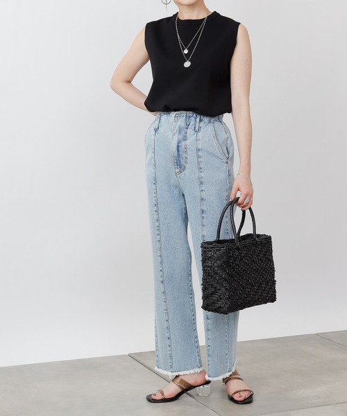 COLONY 2139（コロニートゥーワンスリーナイン）の「裾フリンジセンターシームデニムパンツ（その他パンツ・レディース・ブラック/オフホワイト/ブルー・LARGE/SMALL/MEDIUM）」の21枚目の写真