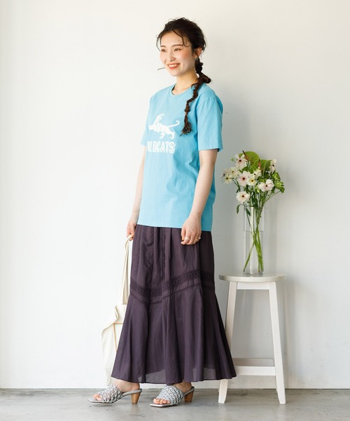 MADEMOISELLE ROPE'（マドモアゼル ロペ）の「【秋まで使える】【手洗い可】レース＆ピンタックティアードスカート（スカート・レディース・ホワイト/ダークパープル・38）」の11枚目の写真