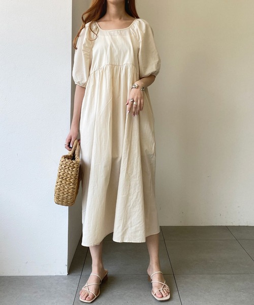 UNRELISH（アンレリッシュ）の「バックシャンリボンカフタンワンピース（ワンピース・レディース・ベージュ/アイボリー・MEDIUM）」の14枚目の写真