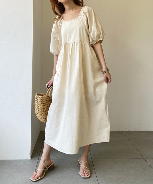 UNRELISH（アンレリッシュ）の「バックシャンリボンカフタンワンピース（ワンピース・レディース・ベージュ/アイボリー・MEDIUM）」の17枚目の写真