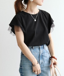 reca | チュール付フレアスリーブカットソー(Tシャツ/カットソー)