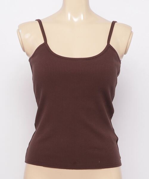 MAISON BREEZE(メゾンブリーズ)の「【MAISON BREEZE】カップ付き リブバックオープンキャミ 193-561-6341(キャミソール・レディース・ブラック/ベージュ/ブラウン/オフホワイト・FREE)」の7枚目の写真