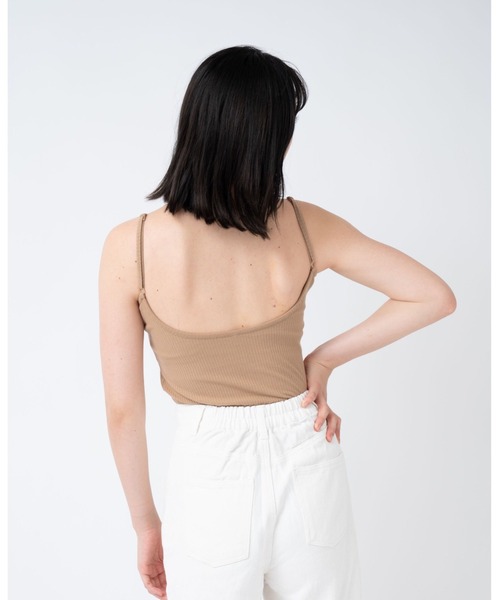 MAISON BREEZE(メゾンブリーズ)の「【MAISON BREEZE】カップ付き リブバックオープンキャミ 193-561-6341(キャミソール・レディース・ブラック/ベージュ/ブラウン/オフホワイト・FREE)」の11枚目の写真