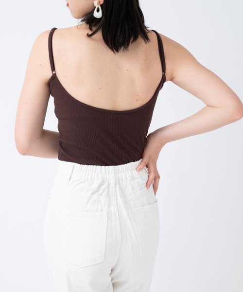 MAISON BREEZE(メゾンブリーズ)の「【MAISON BREEZE】カップ付き リブバックオープンキャミ 193-561-6341(キャミソール・レディース・ブラック/ベージュ/ブラウン/オフホワイト・FREE)」の8枚目の写真