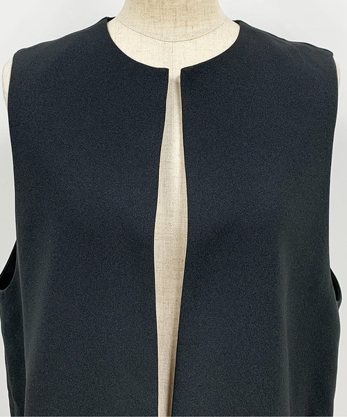 PICCIN(ピッチン)の「【追加生産】リネンライクポケットパールジレ(ベスト・レディース・ブラック/ベージュ・M)」の15枚目の写真