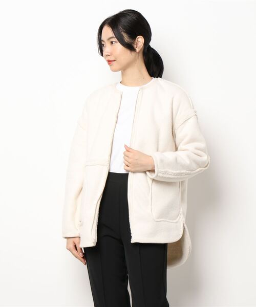 INTERPLANET（インタープラネット）の「ニードルナッピングリバーシブルコート（その他アウター・レディース・ベージュ/オフホワイト・FREE）」の7枚目の写真