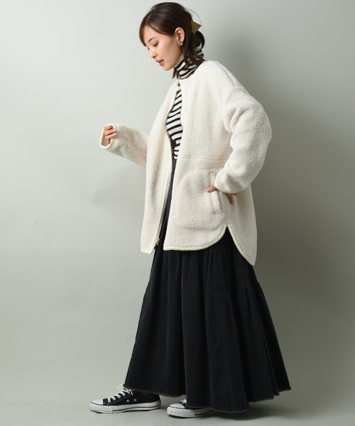 INTERPLANET（インタープラネット）の「ニードルナッピングリバーシブルコート（その他アウター・レディース・ベージュ/オフホワイト・FREE）」の10枚目の写真