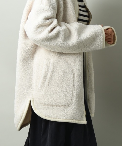 INTERPLANET（インタープラネット）の「ニードルナッピングリバーシブルコート（その他アウター・レディース・ベージュ/オフホワイト・FREE）」の8枚目の写真