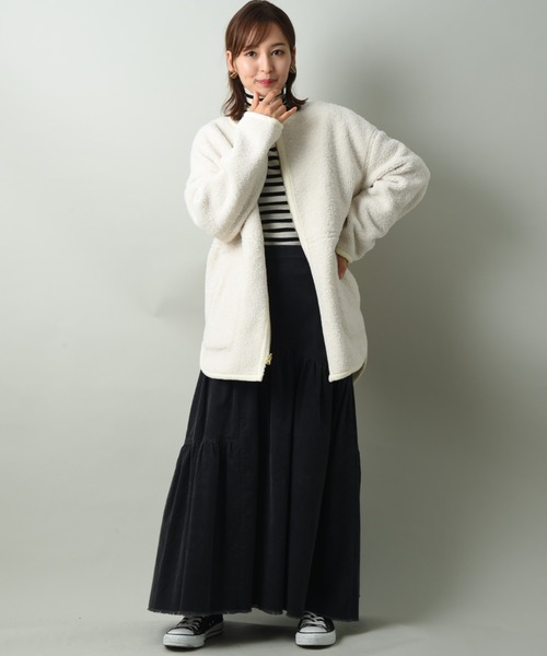 INTERPLANET（インタープラネット）の「ニードルナッピングリバーシブルコート（その他アウター・レディース・ベージュ/オフホワイト・FREE）」の9枚目の写真