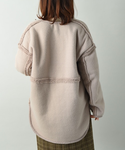 INTERPLANET（インタープラネット）の「ニードルナッピングリバーシブルコート（その他アウター・レディース・ベージュ/オフホワイト・FREE）」の17枚目の写真