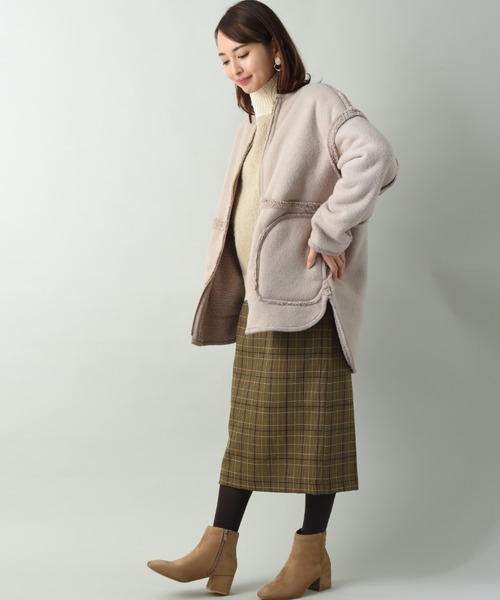 INTERPLANET（インタープラネット）の「ニードルナッピングリバーシブルコート（その他アウター・レディース・ベージュ/オフホワイト・FREE）」の20枚目の写真