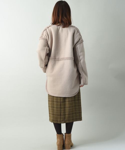 INTERPLANET（インタープラネット）の「ニードルナッピングリバーシブルコート（その他アウター・レディース・ベージュ/オフホワイト・FREE）」の21枚目の写真