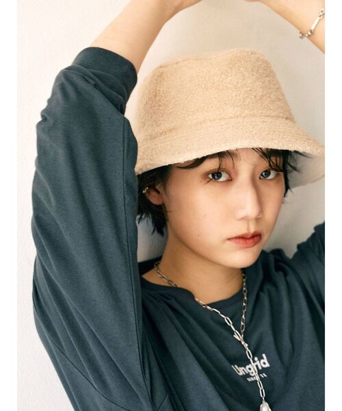 Ungrid（アングリッド）の「リバーシブルボアバケットハット（ハット・レディース・モカ/アイボリー・FREE）」の10枚目の写真