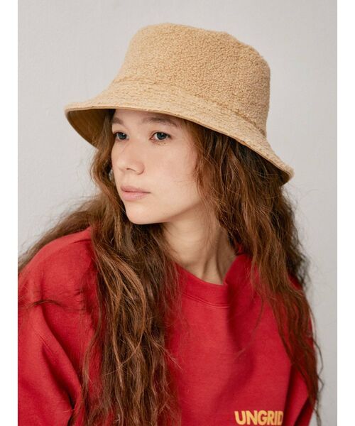 Ungrid（アングリッド）の「リバーシブルボアバケットハット（ハット・レディース・モカ/アイボリー・FREE）」の5枚目の写真