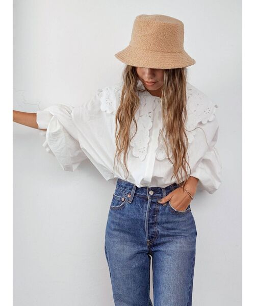 Ungrid（アングリッド）の「リバーシブルボアバケットハット（ハット・レディース・モカ/アイボリー・FREE）」の12枚目の写真