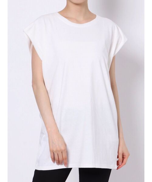 EMODA(エモダ)の「ボクシーロングトップ(Tシャツ/カットソー・レディース・ホワイト/ブルー/ブラック・FREE)」の2枚目の写真