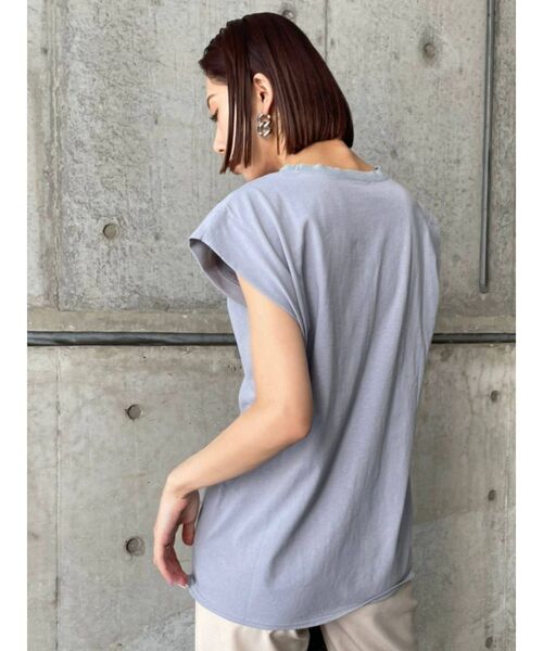 EMODA(エモダ)の「ボクシーロングトップ(Tシャツ/カットソー・レディース・ホワイト/ブルー/ブラック・FREE)」の5枚目の写真