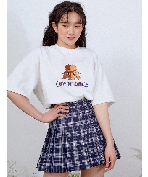 muahmuah（ムーアムーア）の「『muah muah/ムーアムーア×DISNEY/ディズニー』Chip and Dale Playmate T-shirt/チップ＆デール プレイメイト 半袖Tシャツ（Tシャツ/カットソー・レディース・イエロー/ホワイト/ブラック/パープル/ピンク・FREE）」の7枚目の写真