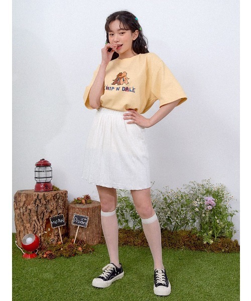 muahmuah（ムーアムーア）の「『muah muah/ムーアムーア×DISNEY/ディズニー』Chip and Dale Playmate T-shirt/チップ＆デール プレイメイト 半袖Tシャツ（Tシャツ/カットソー・レディース・イエロー/ホワイト/ブラック/パープル/ピンク・FREE）」の15枚目の写真