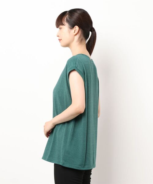 LOWRYS FARM（ローリーズファーム）の「ミジンボーダーノースリーブ　957496（Tシャツ/カットソー・レディース・ブラック/グリーン/オレンジ・FREE）」の4枚目の写真