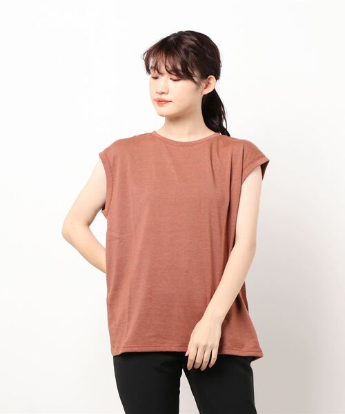 LOWRYS FARM（ローリーズファーム）の「ミジンボーダーノースリーブ　957496（Tシャツ/カットソー・レディース・ブラック/グリーン/オレンジ・FREE）」の7枚目の写真