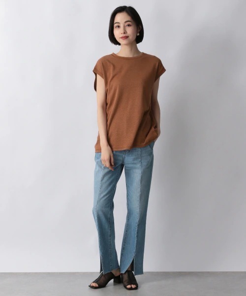 LOWRYS FARM（ローリーズファーム）の「ミジンボーダーノースリーブ　957496（Tシャツ/カットソー・レディース・ブラック/グリーン/オレンジ・FREE）」の6枚目の写真