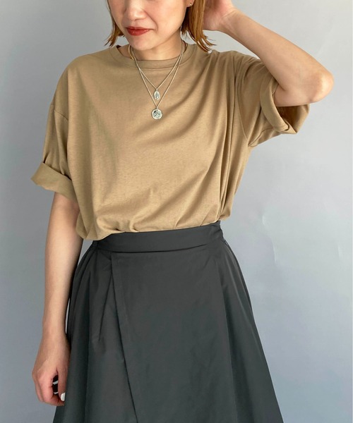 PICCIN（ピッチン）の「天竺ビックTシャツ（Tシャツ/カットソー・レディース・ベージュ/グレー/アイボリー・M）」の14枚目の写真