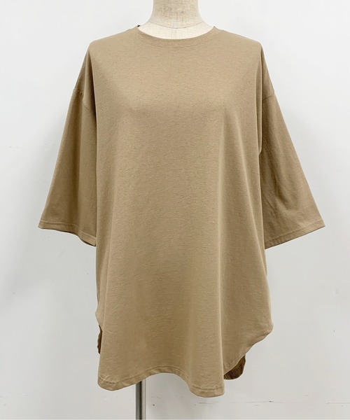 PICCIN（ピッチン）の「天竺ビックTシャツ（Tシャツ/カットソー・レディース・ベージュ/グレー/アイボリー・M）」の4枚目の写真