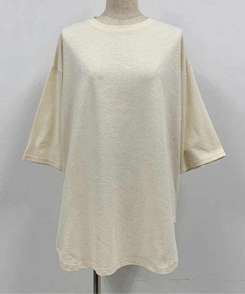 PICCIN（ピッチン）の「天竺ビックTシャツ（Tシャツ/カットソー・レディース・ベージュ/グレー/アイボリー・M）」の5枚目の写真