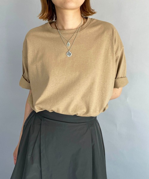 PICCIN（ピッチン）の「天竺ビックTシャツ（Tシャツ/カットソー・レディース・ベージュ/グレー/アイボリー・M）」の13枚目の写真