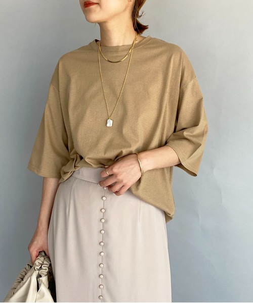 PICCIN（ピッチン）の「天竺ビックTシャツ（Tシャツ/カットソー・レディース・ベージュ/グレー/アイボリー・M）」の22枚目の写真