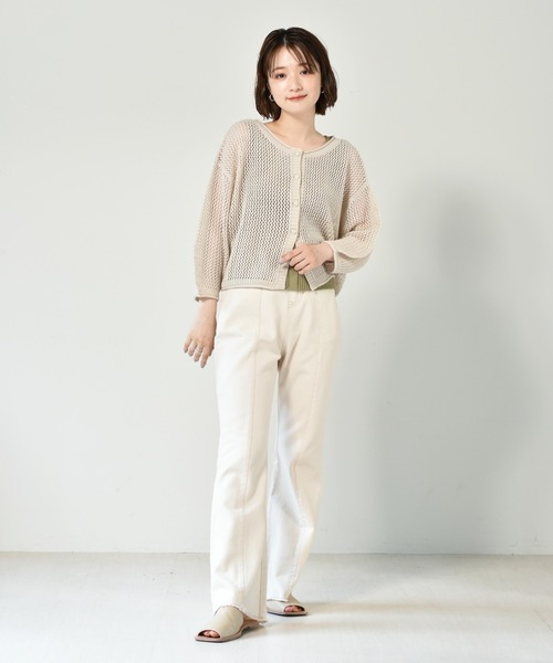 RETRO GIRL(レトロガール)の「2WAYメッシュニットカーデ(カーディガン/ボレロ・レディース・グリーン/ダークブラウン/ライトグレー/オレンジ・FREE)」の5枚目の写真