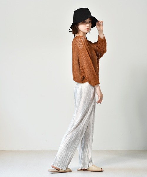 RETRO GIRL(レトロガール)の「2WAYメッシュニットカーデ(カーディガン/ボレロ・レディース・グリーン/ダークブラウン/ライトグレー/オレンジ・FREE)」の14枚目の写真