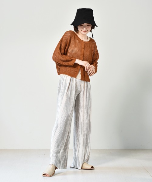 RETRO GIRL(レトロガール)の「2WAYメッシュニットカーデ(カーディガン/ボレロ・レディース・グリーン/ダークブラウン/ライトグレー/オレンジ・FREE)」の20枚目の写真