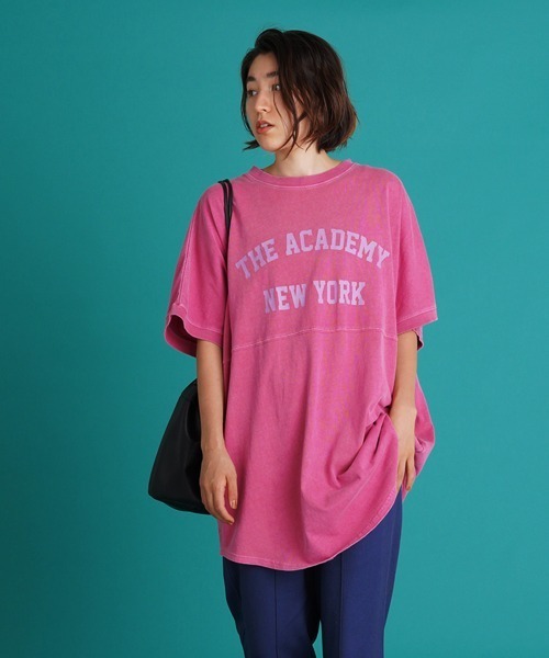 LUPILIEN(ルピリアン)の「カレッジロゴチュニック(Tシャツ/カットソー・レディース・チャコールグレー/ライトグレー/ピンク・FREE)」の3枚目の写真