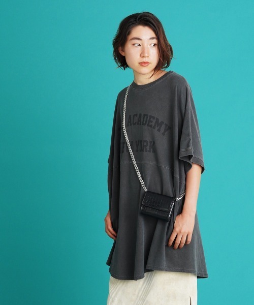 LUPILIEN(ルピリアン)の「カレッジロゴチュニック(Tシャツ/カットソー・レディース・チャコールグレー/ライトグレー/ピンク・FREE)」の8枚目の写真