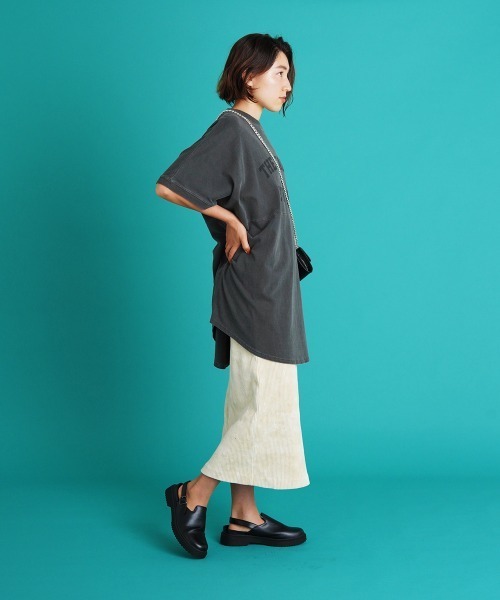 LUPILIEN(ルピリアン)の「カレッジロゴチュニック(Tシャツ/カットソー・レディース・チャコールグレー/ライトグレー/ピンク・FREE)」の9枚目の写真
